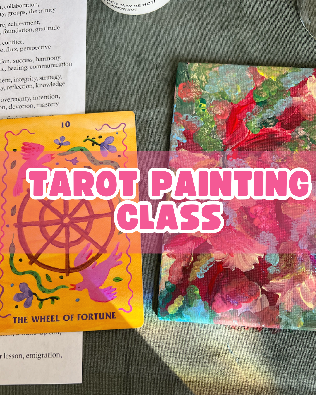 Tarot and Meditative Painting Class in Austin Tx, Small Business in Austin, Group activities and ideas in Austin, Tx. Art Classes near me Austin Tx Adult craft workshops. Craft vision boards, painting classes, workshops for adults, things to do in Austin, tx, group activities in Austin Tx. Art classes in Austin. Small business owner, tarot reading austin