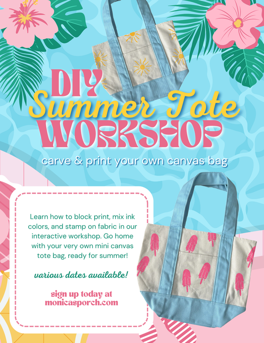 Block Printing Workshop: DIY Summer Tote